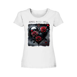 Axel Rudi Pell - Girlie White Shirt Heart and Roses